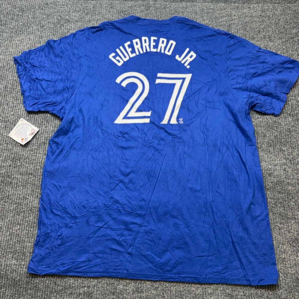 Majestic Toronto Blue Jays MLB Guerrero Jr Royal Blue T Shirt Mens 3XL NWT